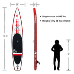 WOWSEA 12'6"/384cm レーサー R1 インフレータブル スタンドアップ パドルボード