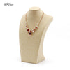 Beige Linen Necklace Bust Jewelry Display Stand - www.wowseastore.com