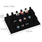 Black Velvet Ring Finger Jewelry Holder Showcase Display Stands - www.wowseastore.com