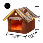 Soft Dog Cat Pet House Folding Indoor Dog House Triangle Roof Pet Bed - www.wowseastore.com